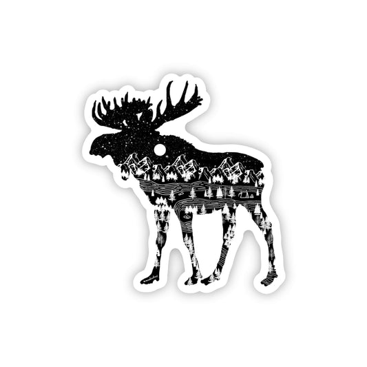 Wanderlust moose sticker