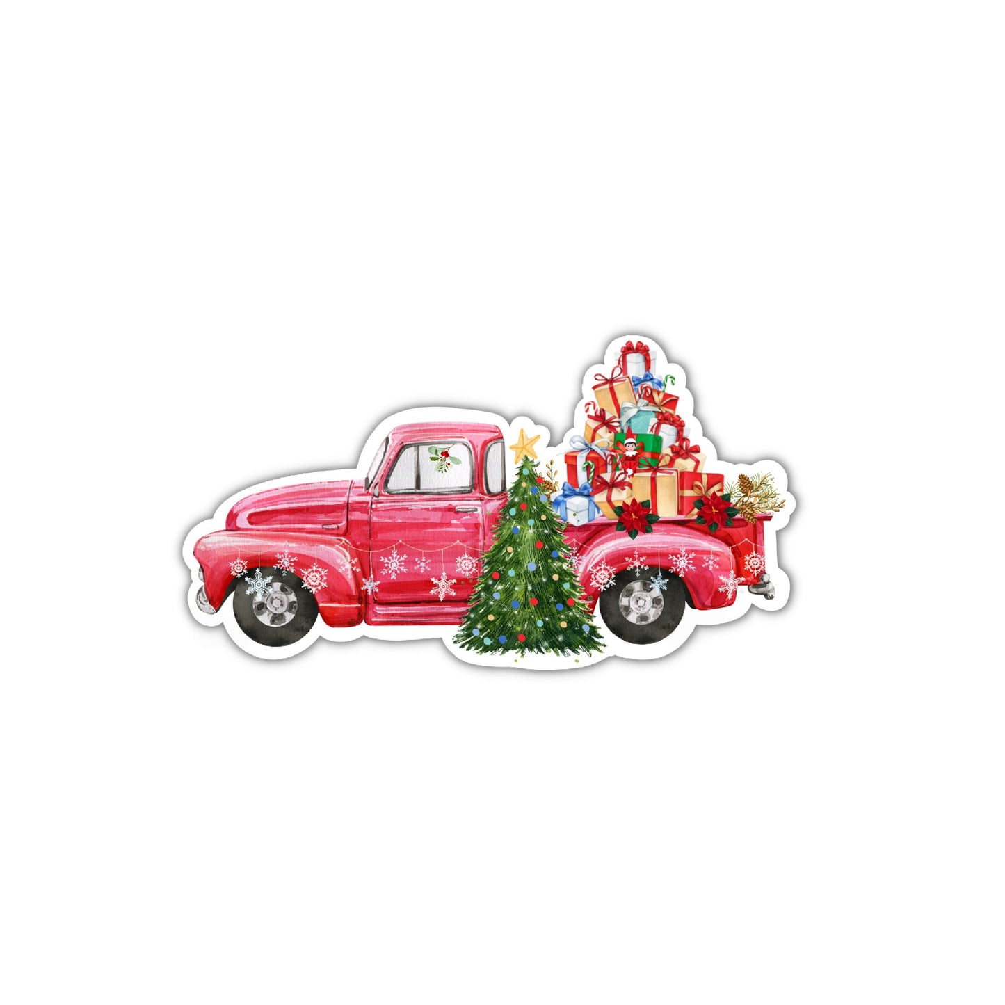 Christmas Vintage Truck Sticker