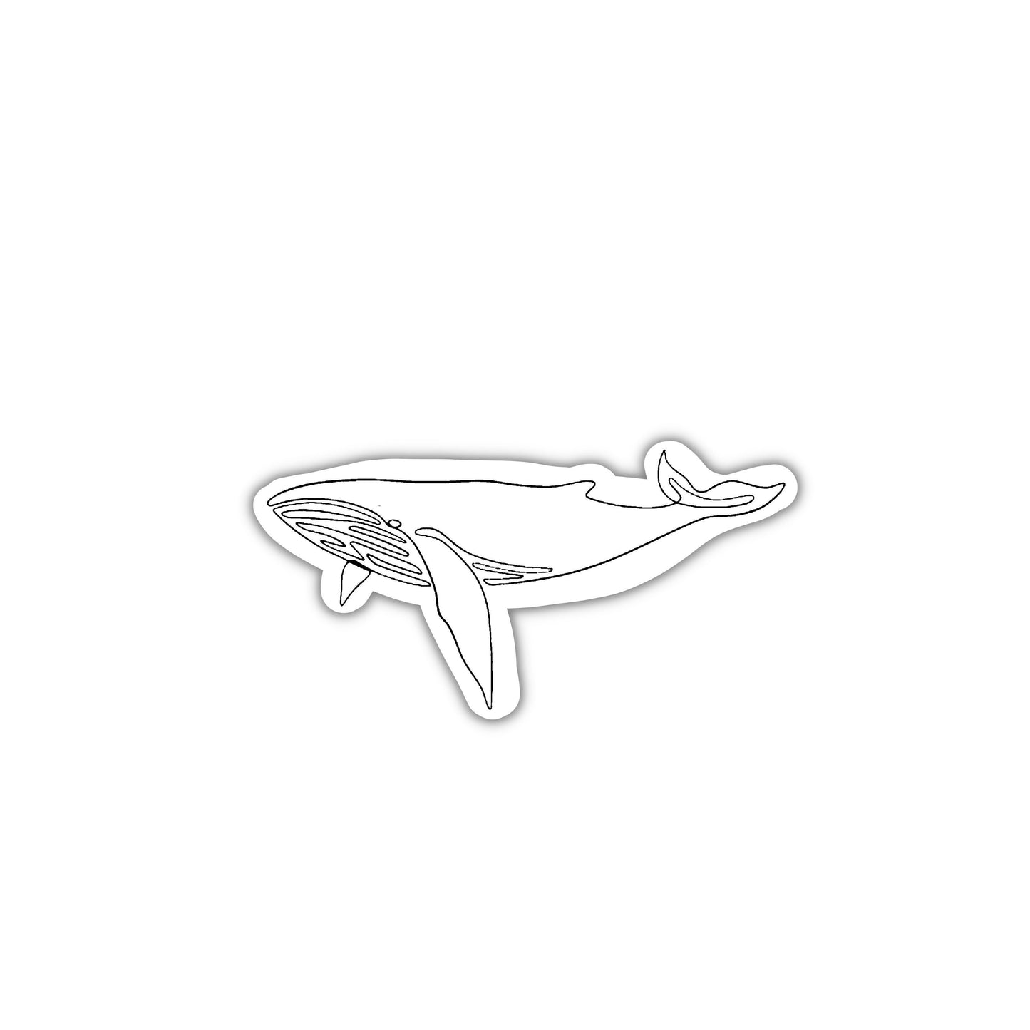 Whale Line Art Sticker