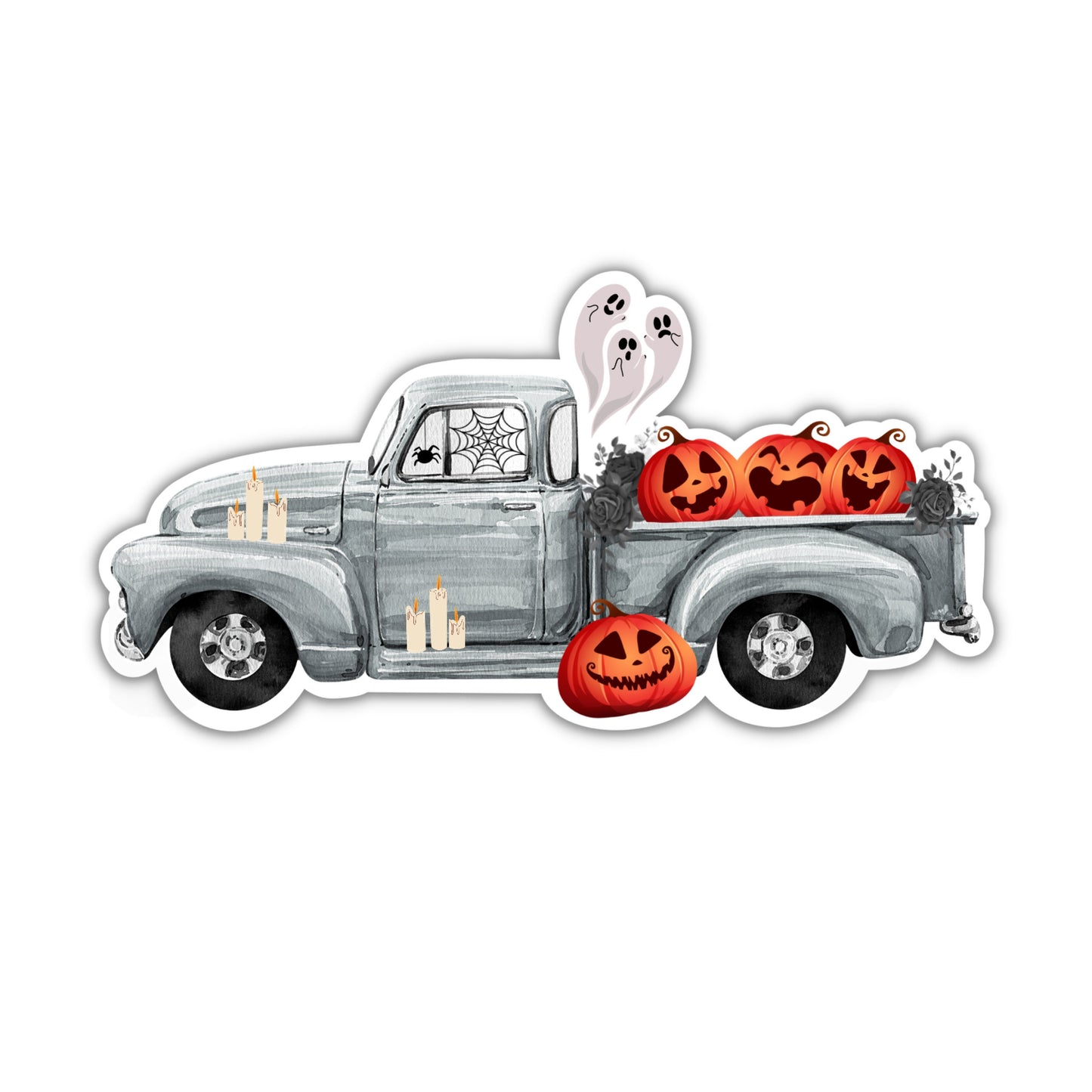 Halloween Vintage Truck Sticker