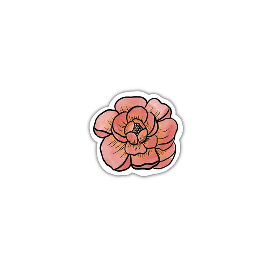 Dark Pink Peony 3x3in. Vinyl Sticker for your Laptop, Hydroflask, Water Bottle, Planner or Bullet Journal, Flower Decal, skateboard stickers